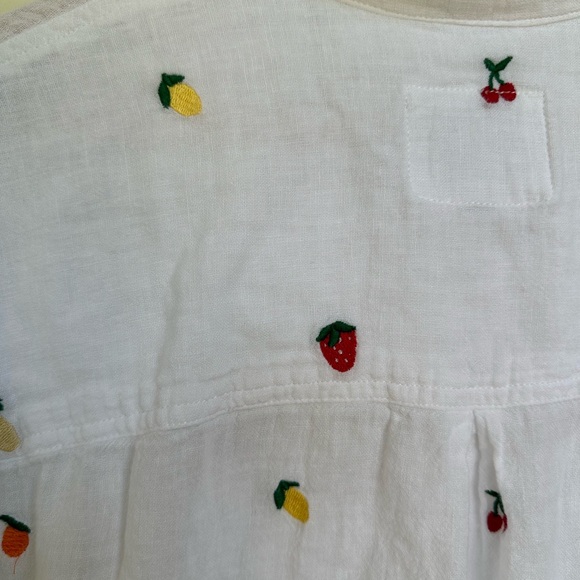 Rails Whitney Button Up Short Sleeve Shirt in Embroidered Fruit Medley - Picture 4 of 7